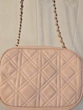 Quilted Crossbody Bag in Pale Pink